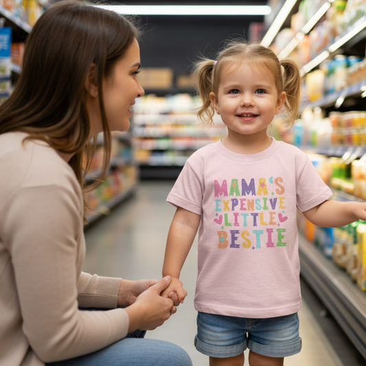 Mama's Expensive Little Bestie Youth & Toddler Graphic Tshirt