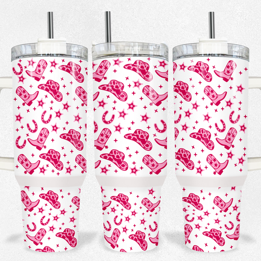 Pink Cowgirl Tumbler 40oz Tumbler Tea-Shirt Shoppe