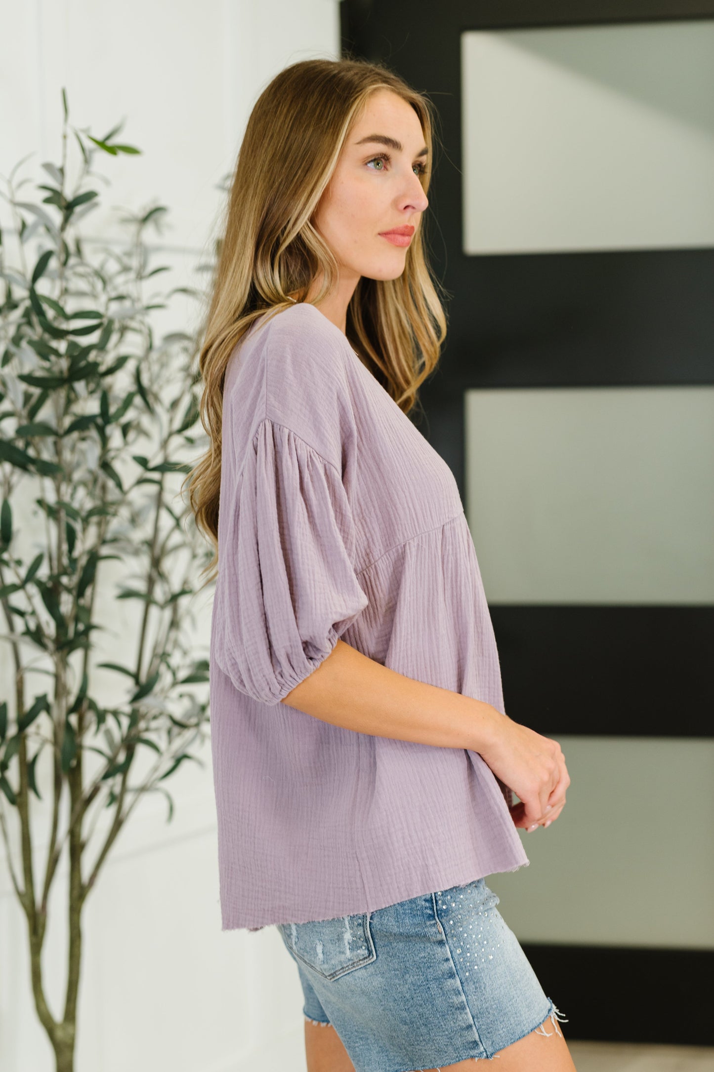 Pleasantly Perfect Bubble Sleeve Peasant Blouse – alternate view 4