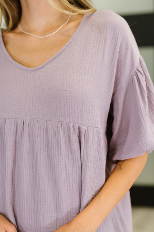 Pleasantly Perfect Bubble Sleeve Peasant Blouse – alternate view 2
