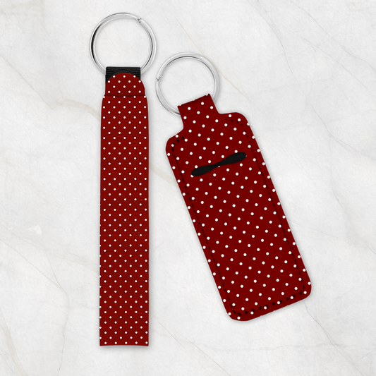 Polka Dot Charm Chapstick Keychain Holder keychain Tea Shirt Shoppe