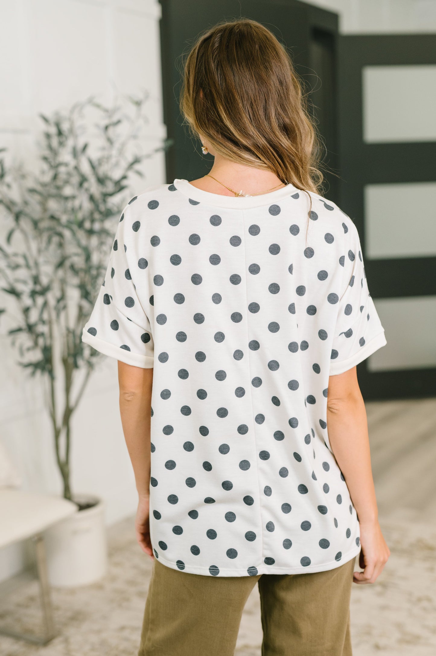Pretty in Polka oversized drop shoulder tee in French terry – alternate view 5