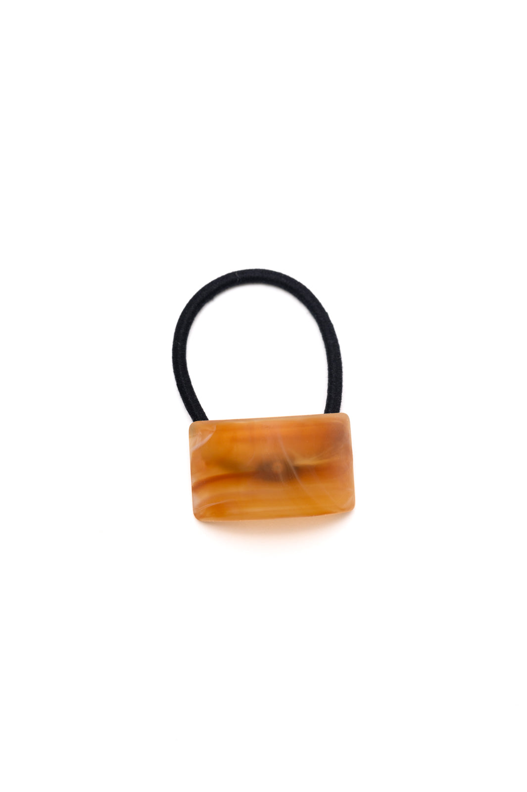 Rectangle Cuff Hair Tie Elastic in Amber, plastic cuff – alternate view 3