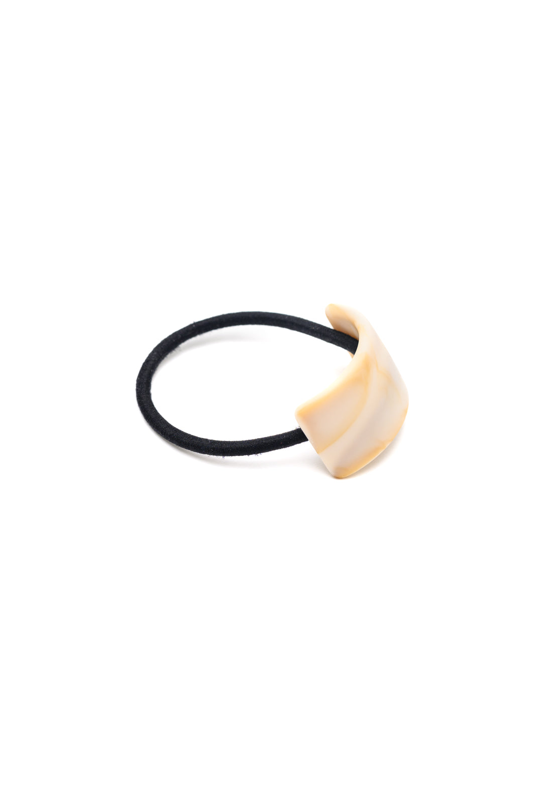 Rectangle Cuff Hair Tie Elastic in Ivory, plastic cuff – alternate view 4