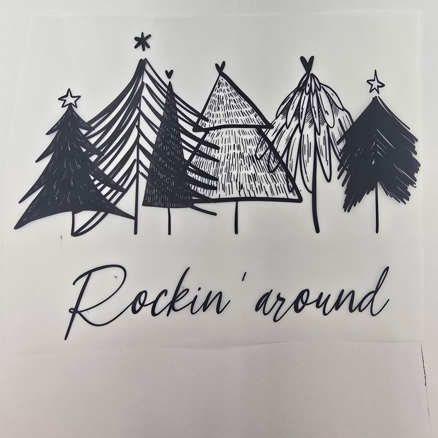 Rockin Around Full Color Ready For Press DTF Print Transfer, Direct To Film