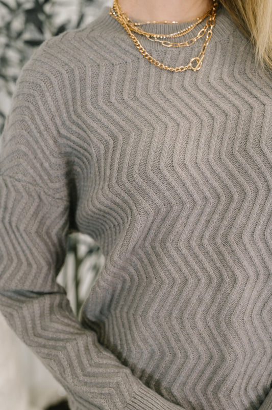 Rush of Joy Textured Long Sleeve Top in knit – alternate view 2