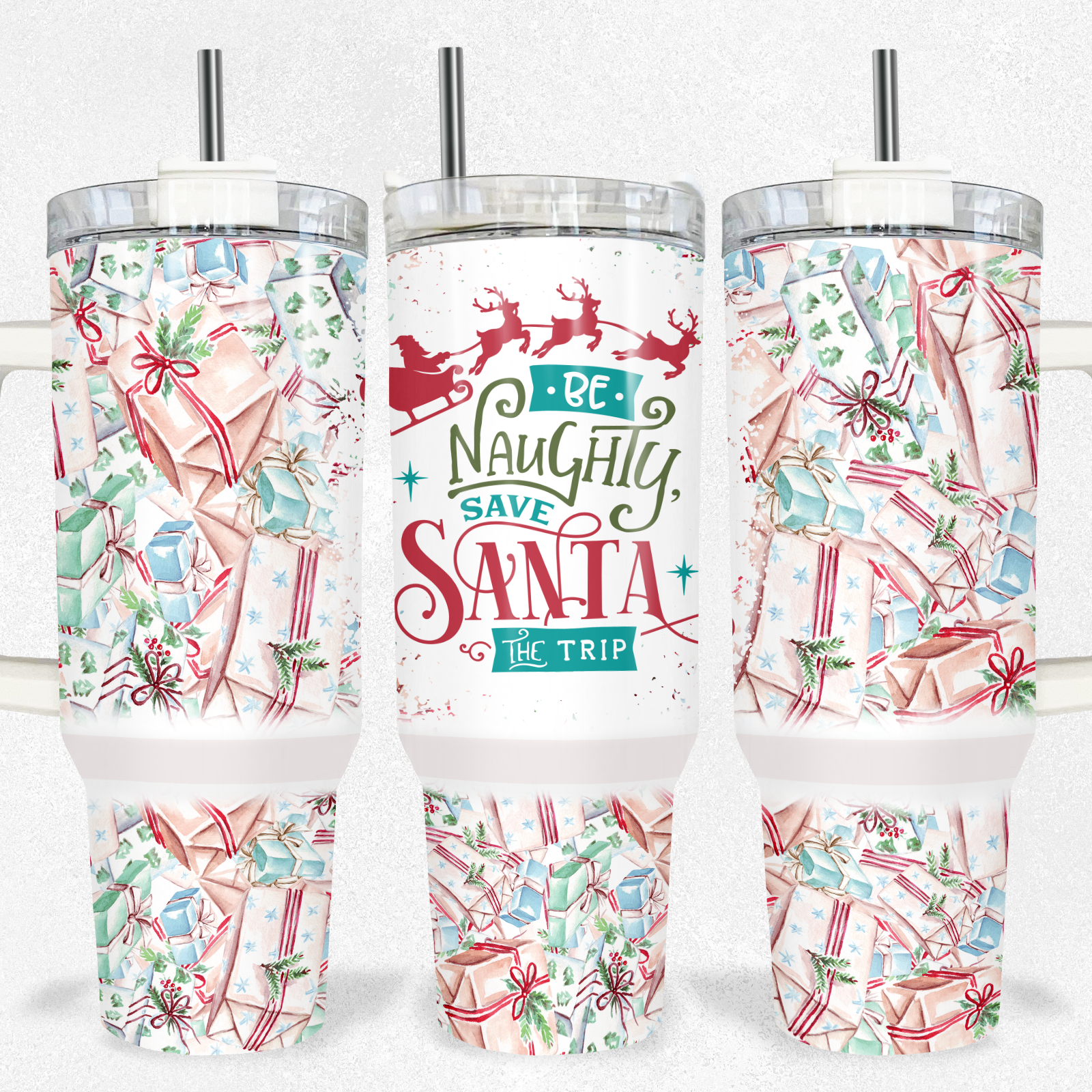 Be Naughty Christmas 40oz Tumbler Tumbler Tea-Shirt Shoppe