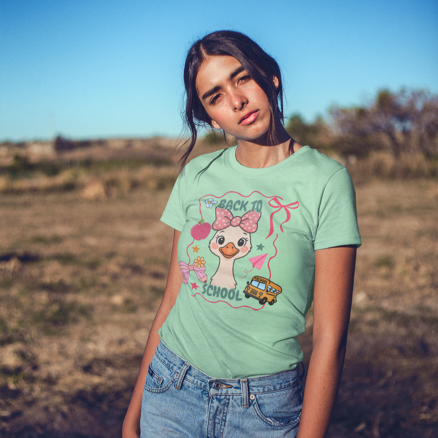 Back To School Goose Graphic Tee Youth Graphic Tee Tea Shirt Shoppe YS(6/8) Mint