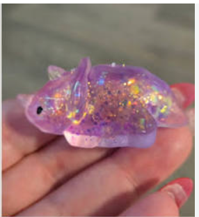 Purple Glitter Rino Dino Squish