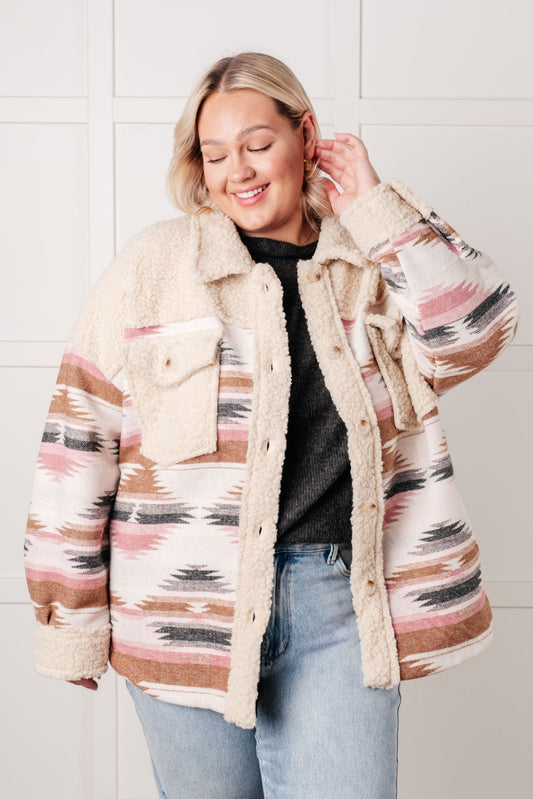 Sedona Sunset Shacket in fleece – alternate view 2