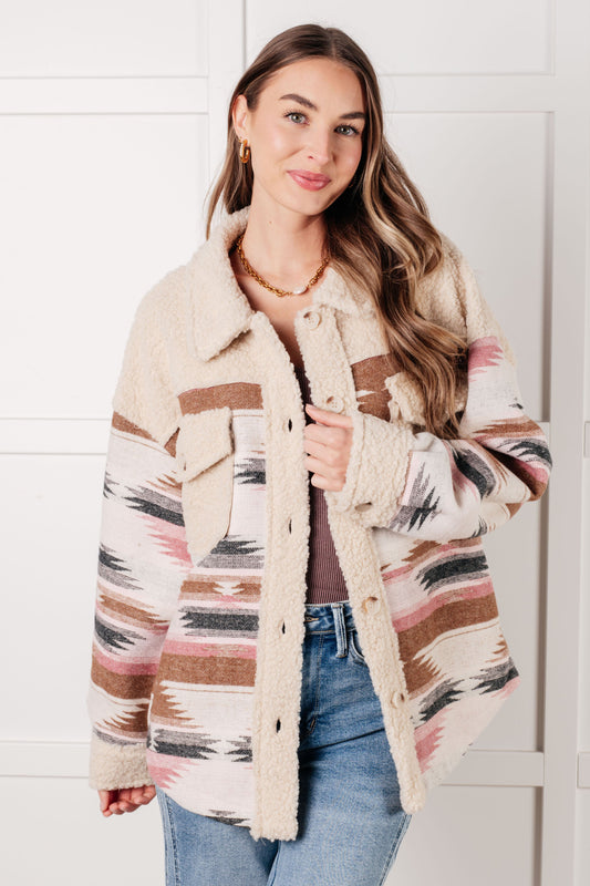 Sedona Sunset Shacket in fleece