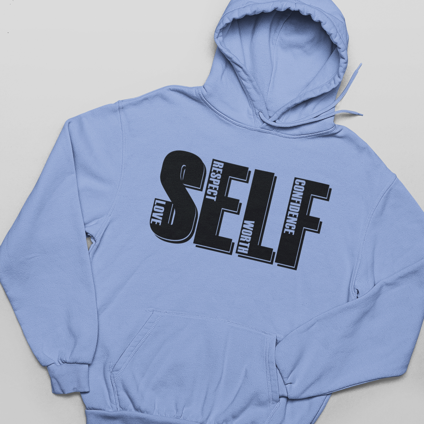 Self Adult Graphic Hoodie Sweatshirt Tea Shirt Shoppe XSmall Carolina Blue