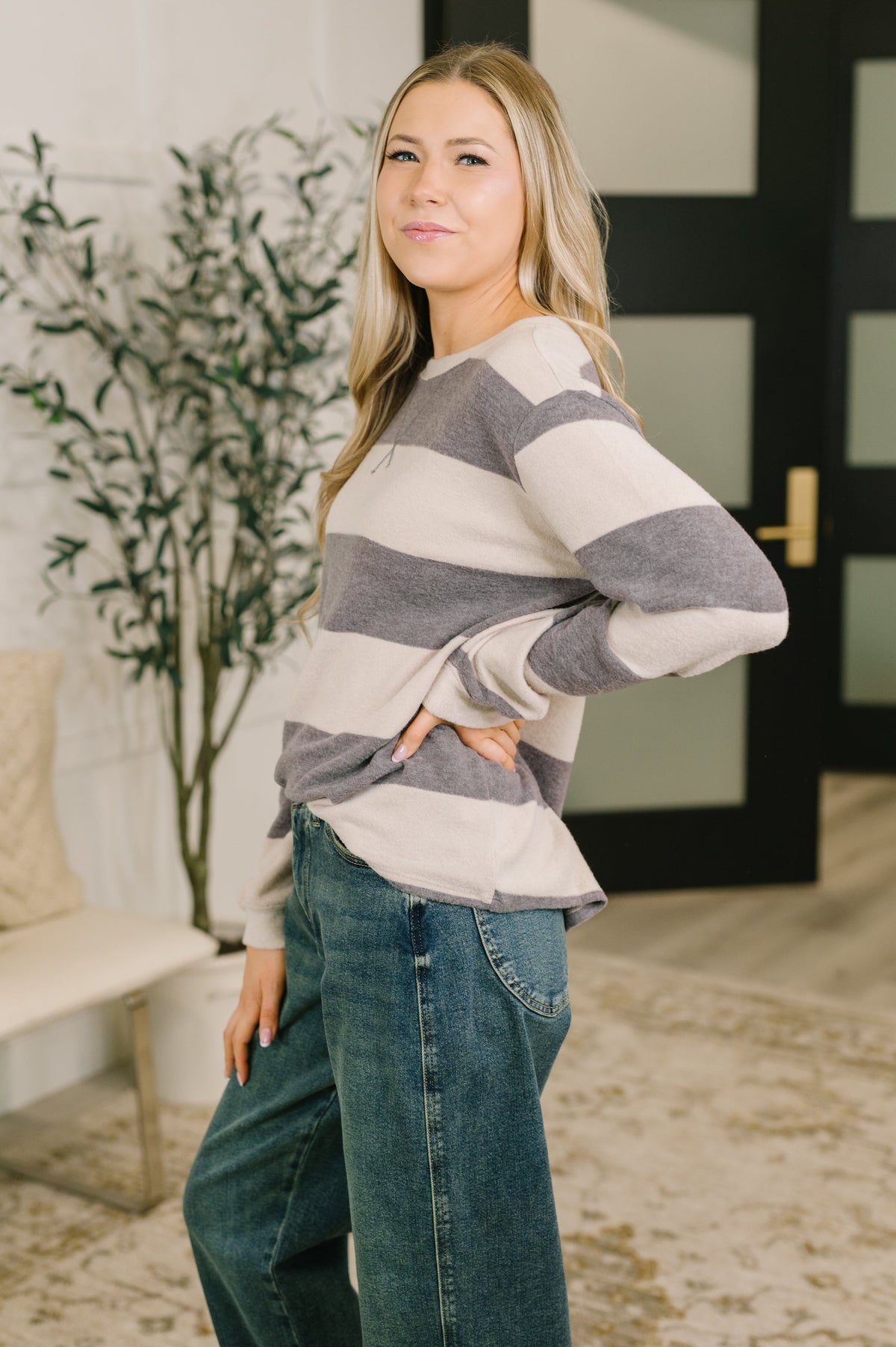 Selfishly Me Relaxed Pull Over in Pyrite, terry – alternate view 4