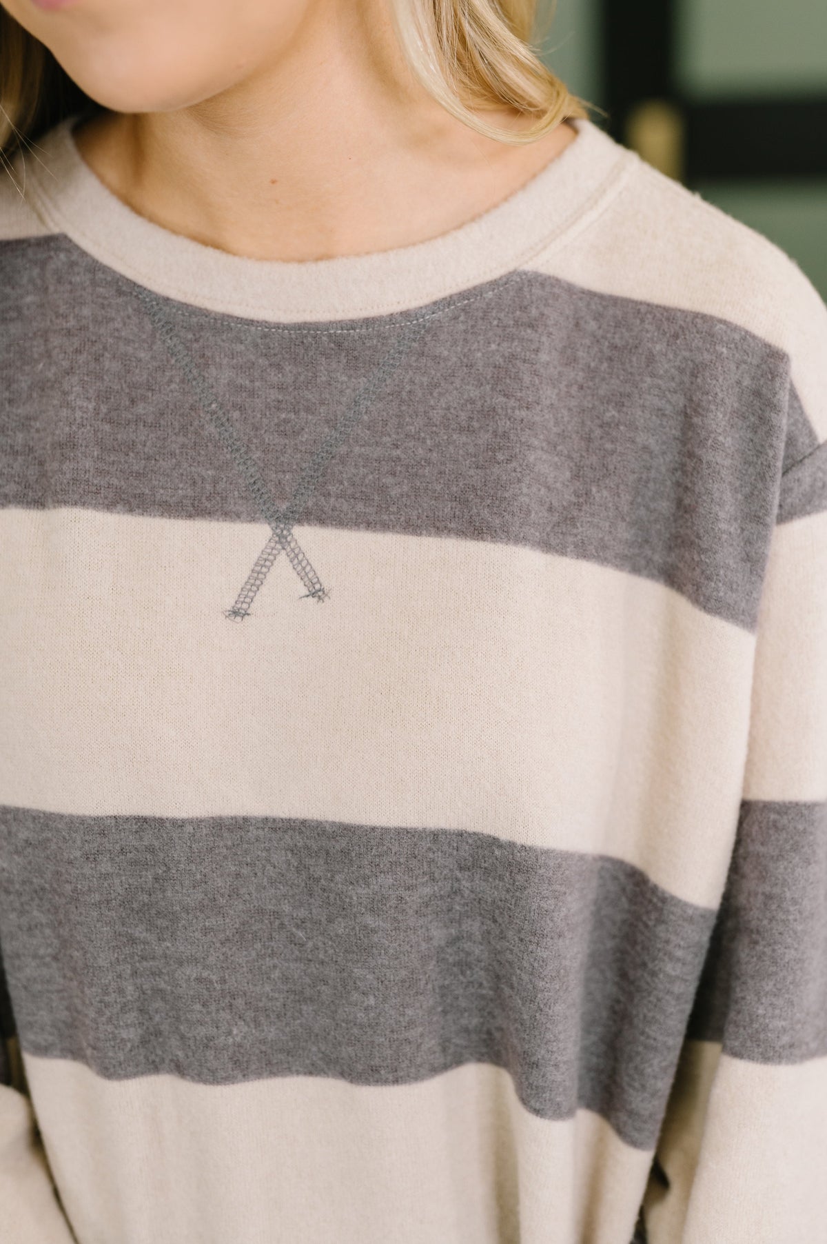 Selfishly Me Relaxed Pull Over in Pyrite, terry – alternate view 2