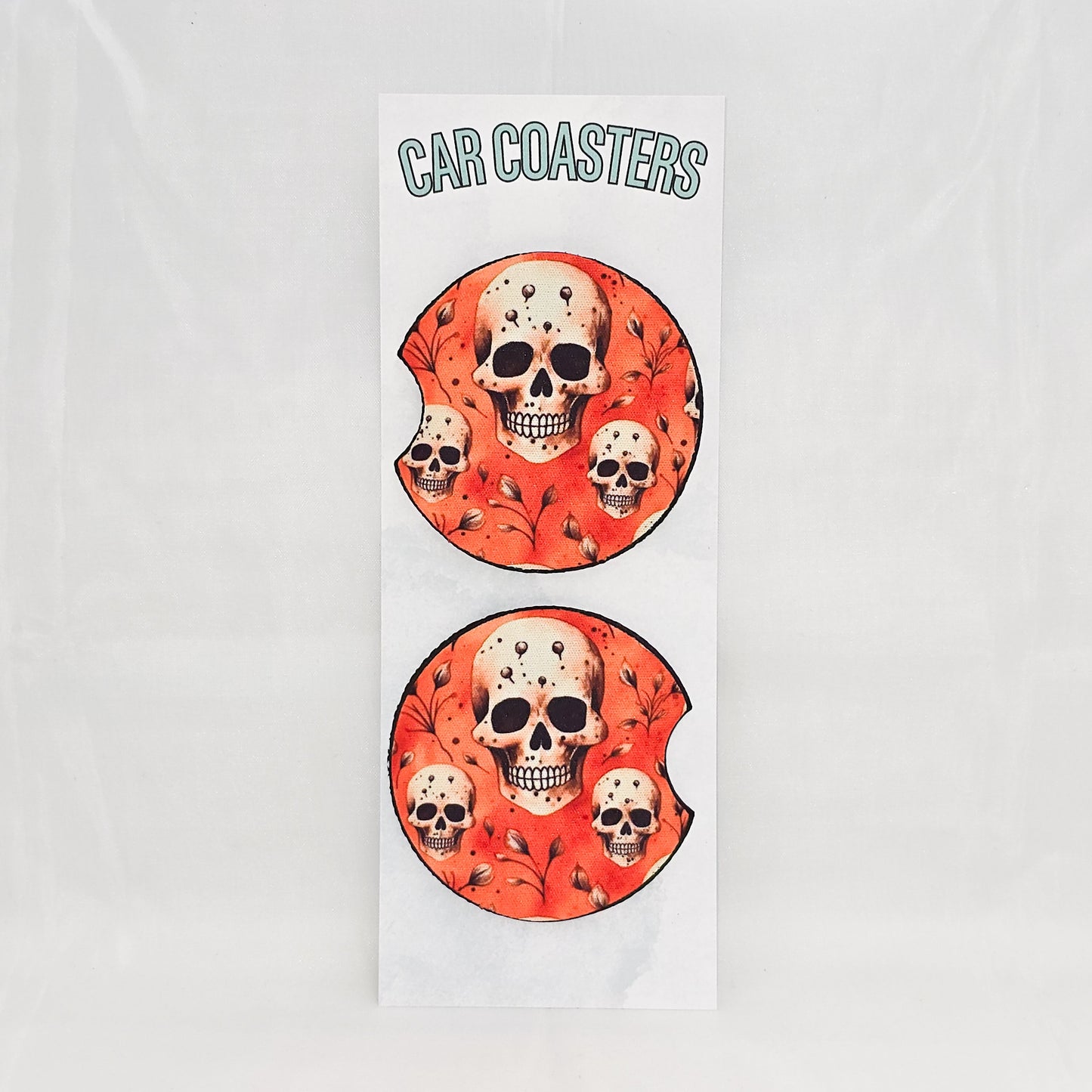 Harvest Skull Halloween Car Coasters