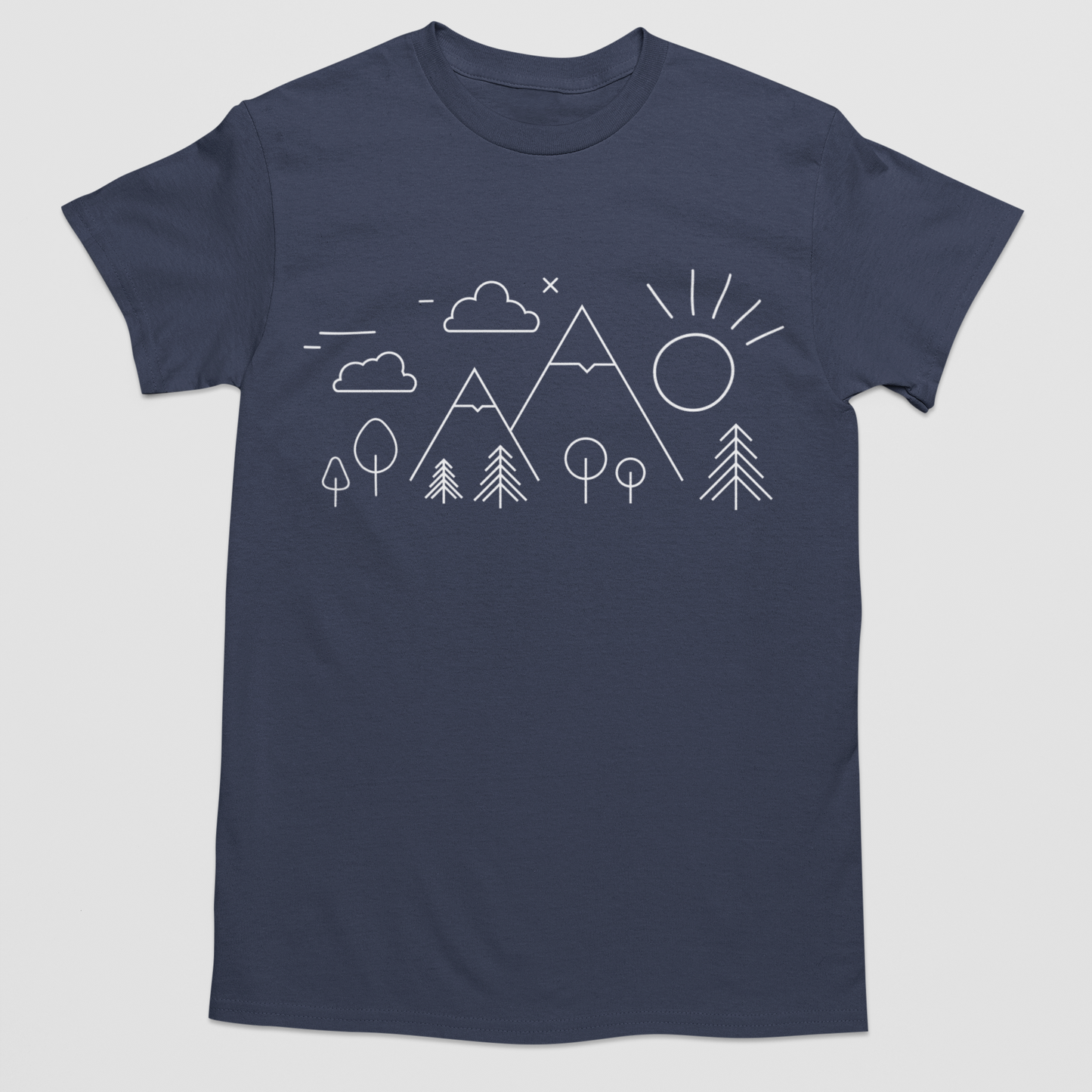 Campground Sketch Graphic Tee T-shirt Tea Shirt Shoppe S Navy