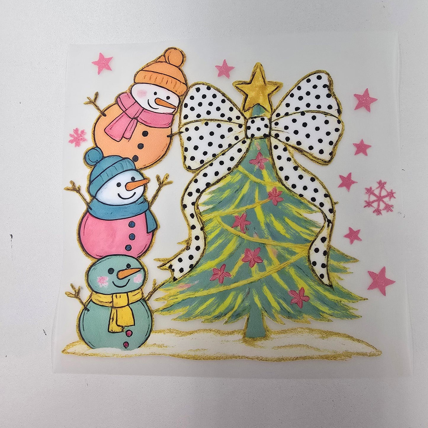 Snowman Squad Full Color Ready For Press DTF Print Transfer, Direct To Film