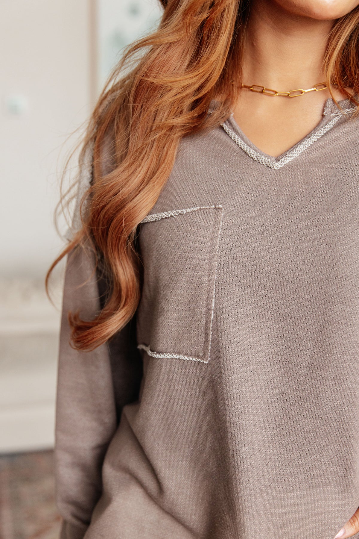 Spring In My Step V-Neck Pullover, terry – alternate view 6