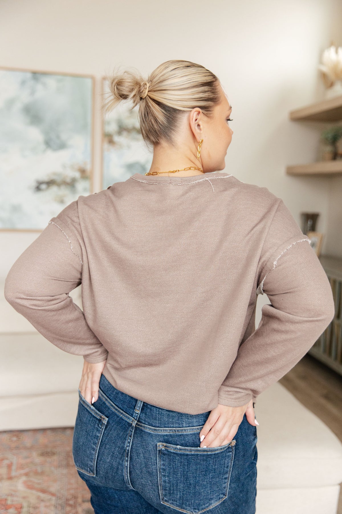 Spring In My Step V-Neck Pullover, terry – alternate view 7