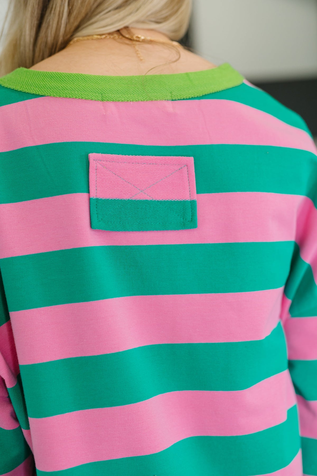 Stars On Stripes Patchwork Striped Sweatshirt in French terry – alternate view 5