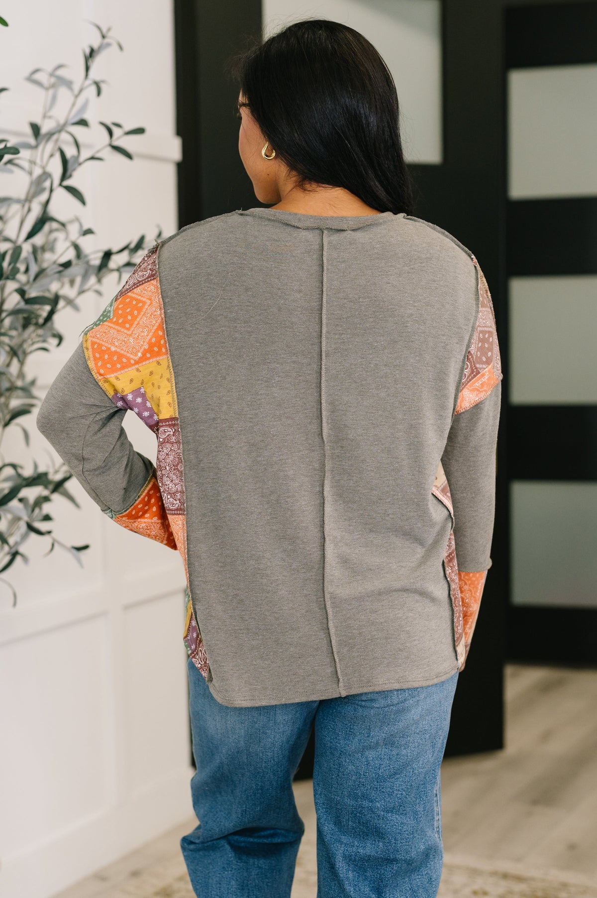 Sweet as Pie Color Block Relaxed Long Sleeve in terry – alternate view 6