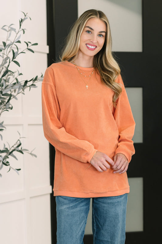 Taking A Drive Oversized Corded Sweatshirt in corduroy – alternate view 2