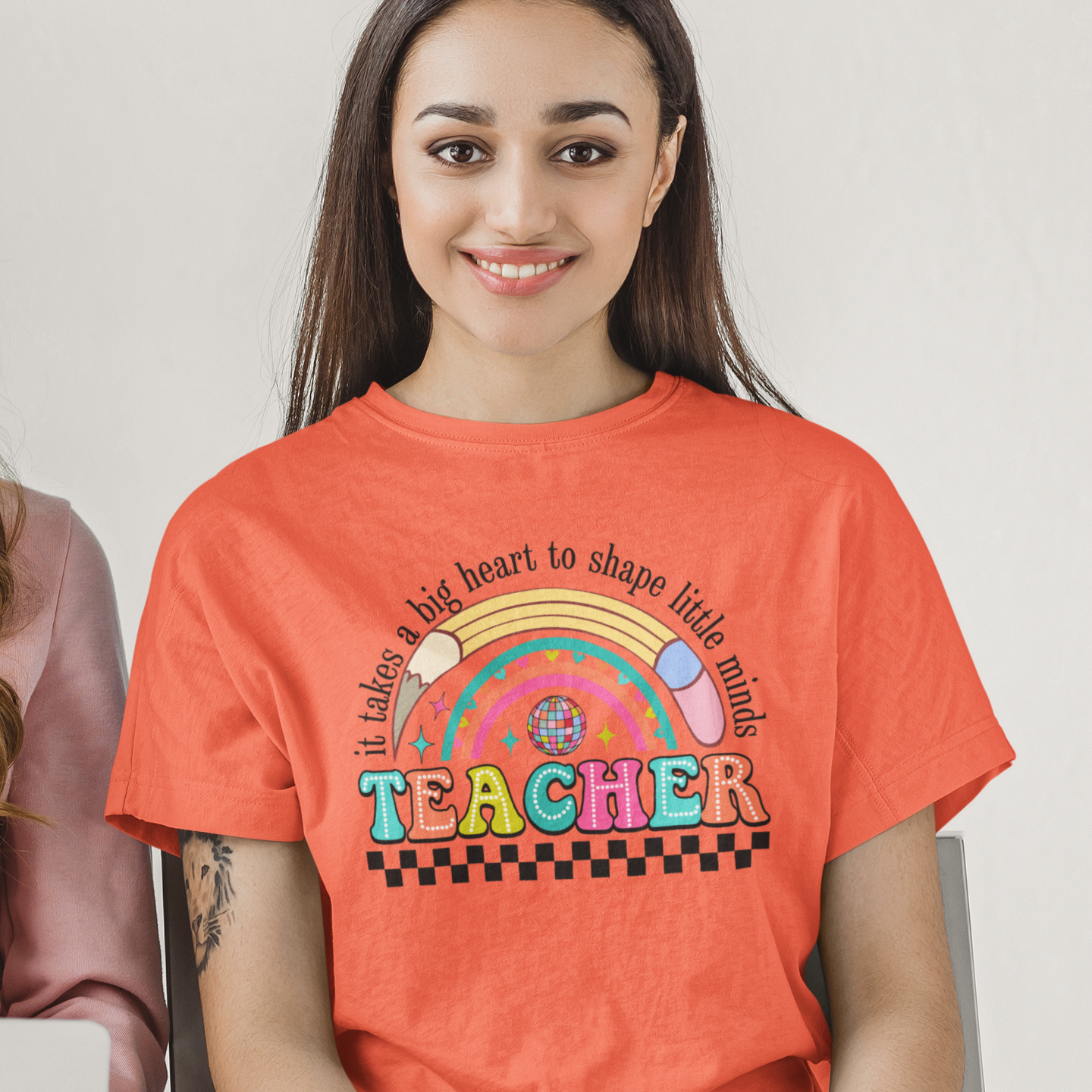 Teacher Big Hearts Shape Little Minds T-shirt Tea Shirt Shoppe S Coral