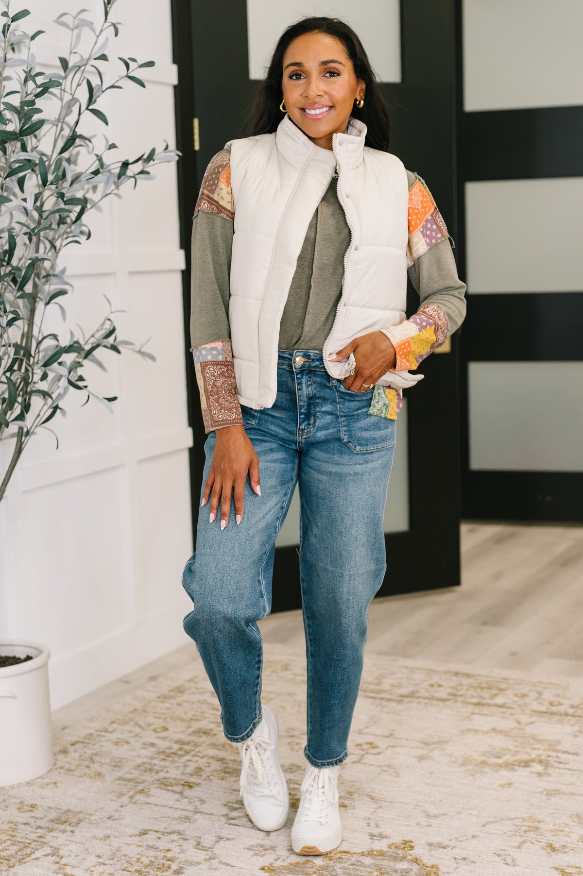 Sweet as Pie Color Block Relaxed Long Sleeve in terry – alternate view 3