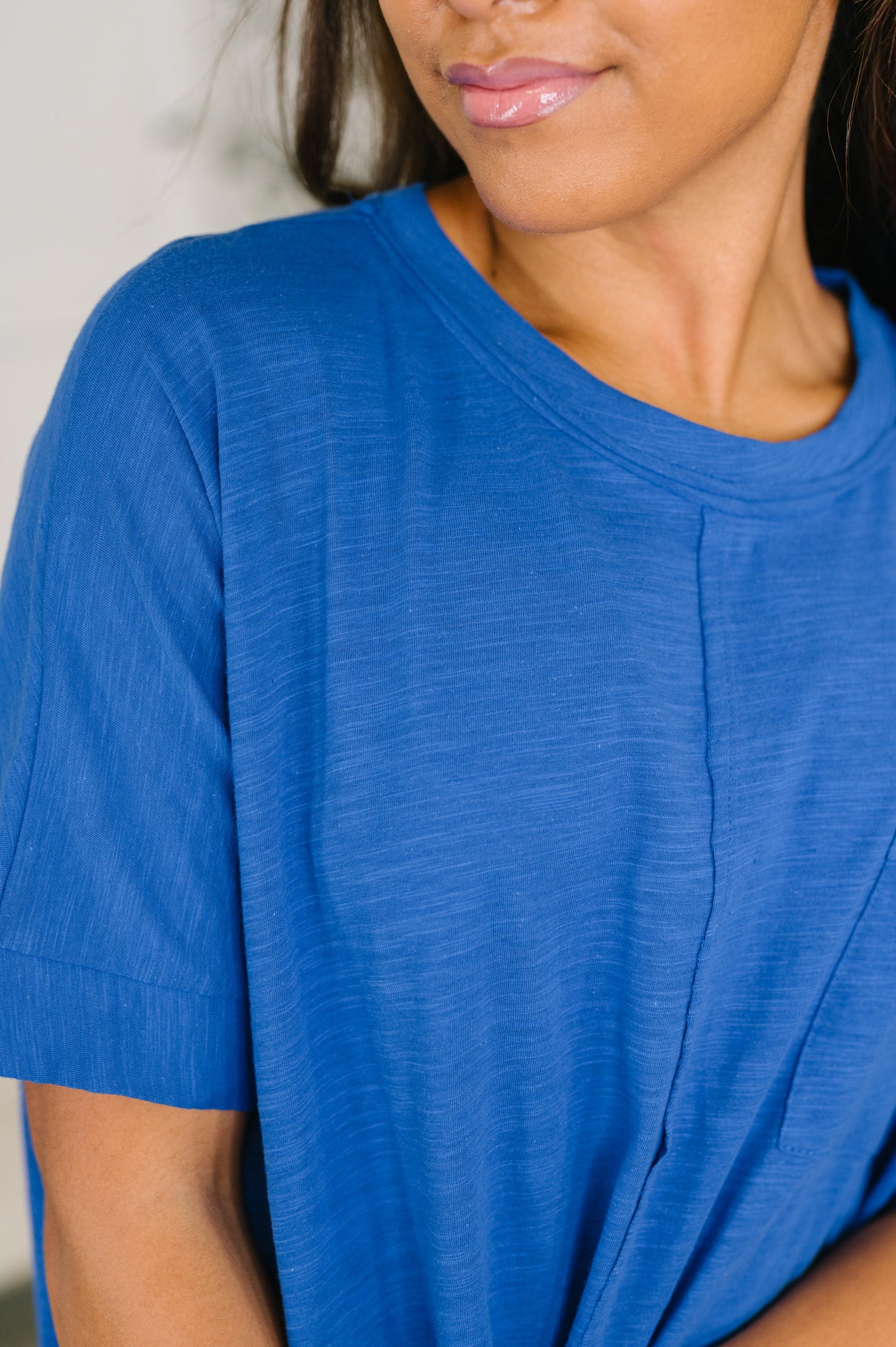 The Layback Relaxed Basic Tee in Royal Blue – alternate view 2