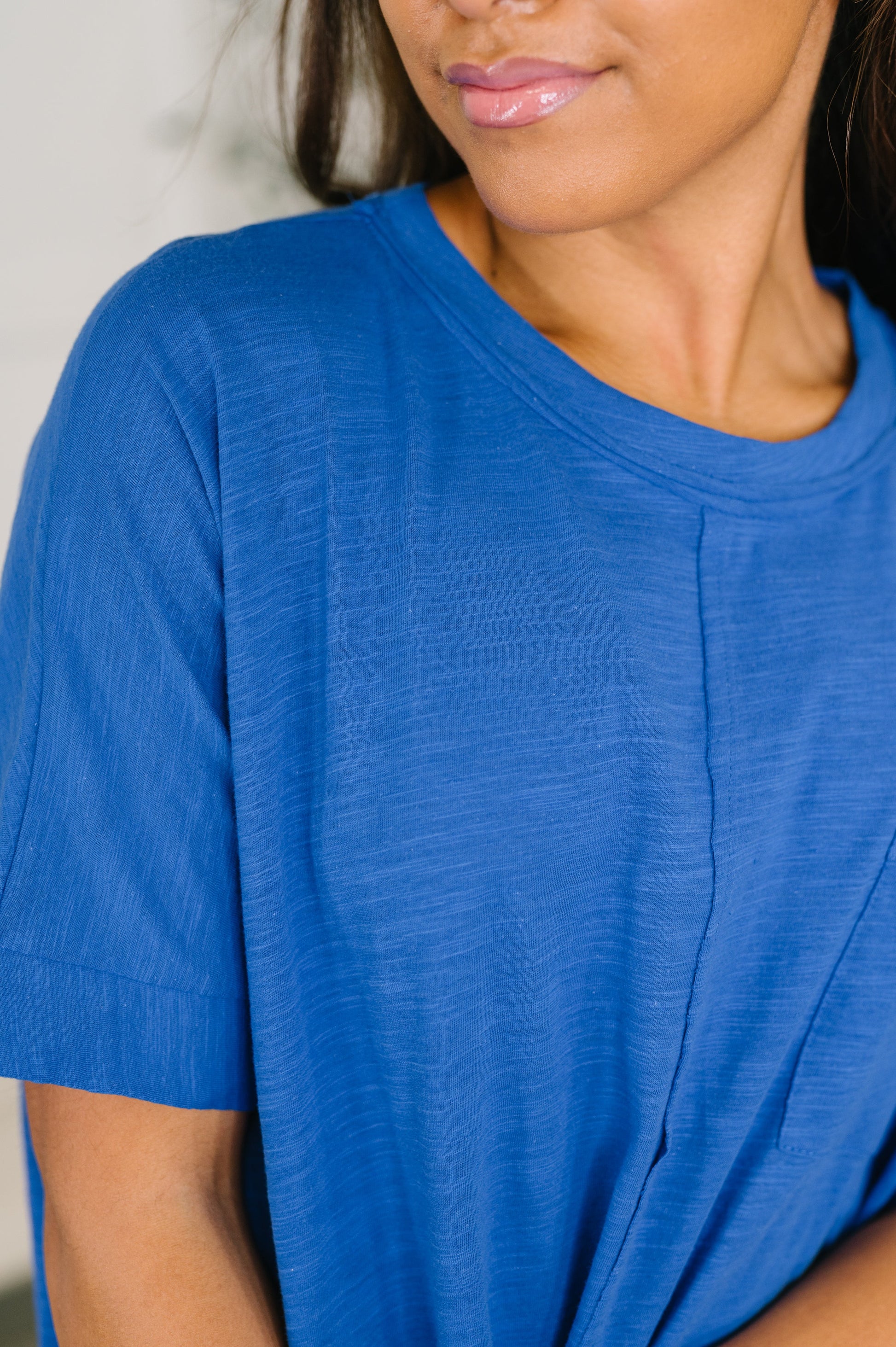 The Layback Relaxed Basic Tee in Royal Blue – alternate view 2