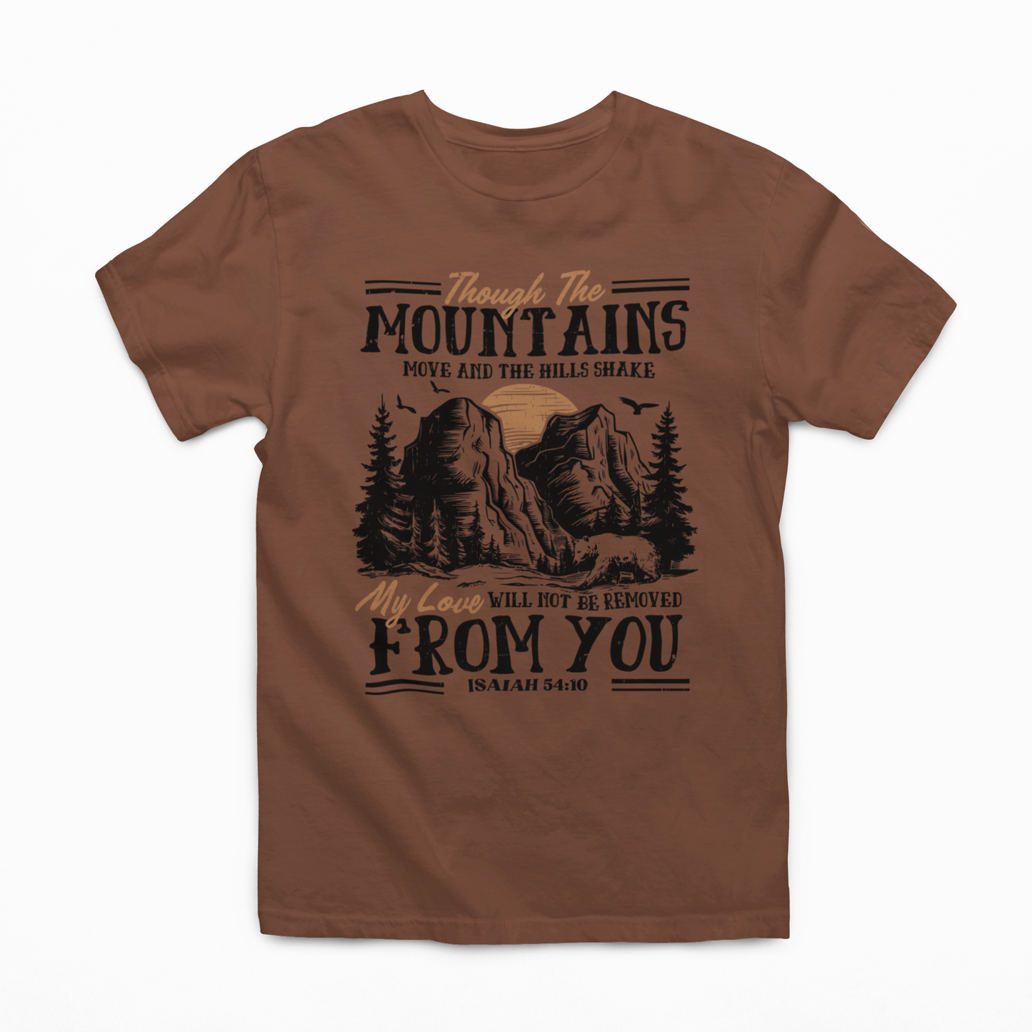 Through the Mountains Graphic Tee T-shirt Tea Shirt Shoppe S Chestnut