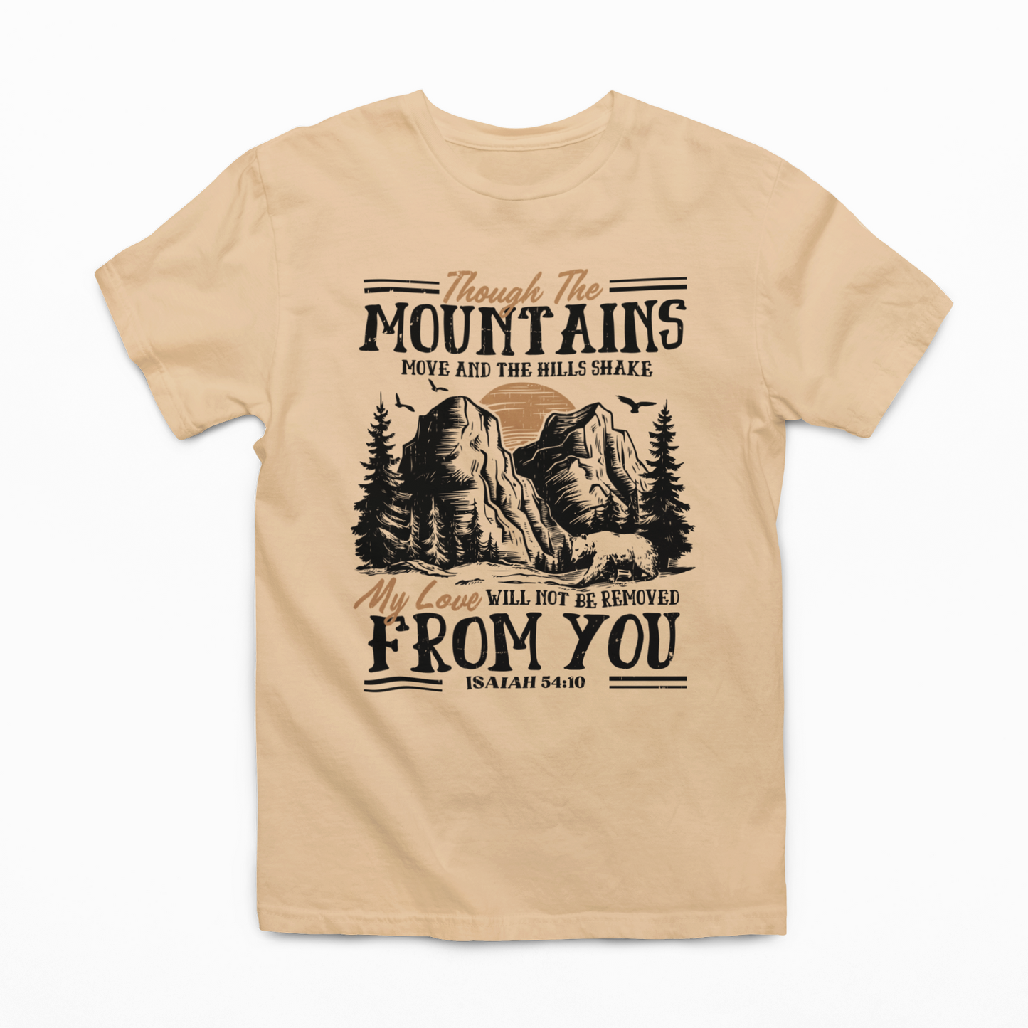 Through the Mountains Graphic Tee T-shirt Tea Shirt Shoppe S Sand Dune