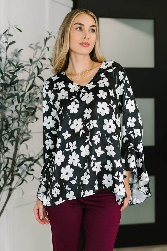 Time and Time Again Floral Blouse in satin