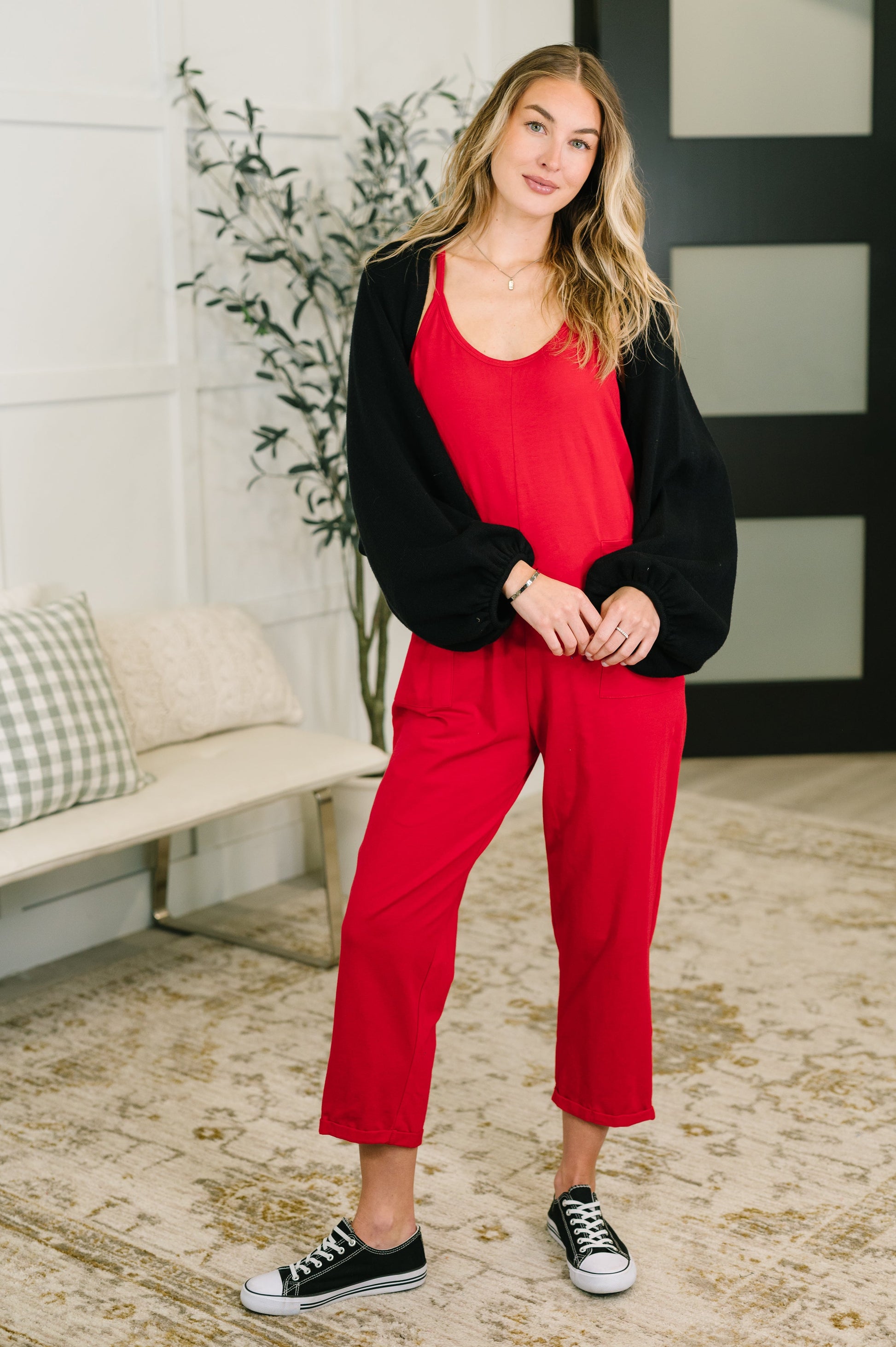 Totally Me Spaghetti Strap Jumpsuit Ruby – alternate view 3