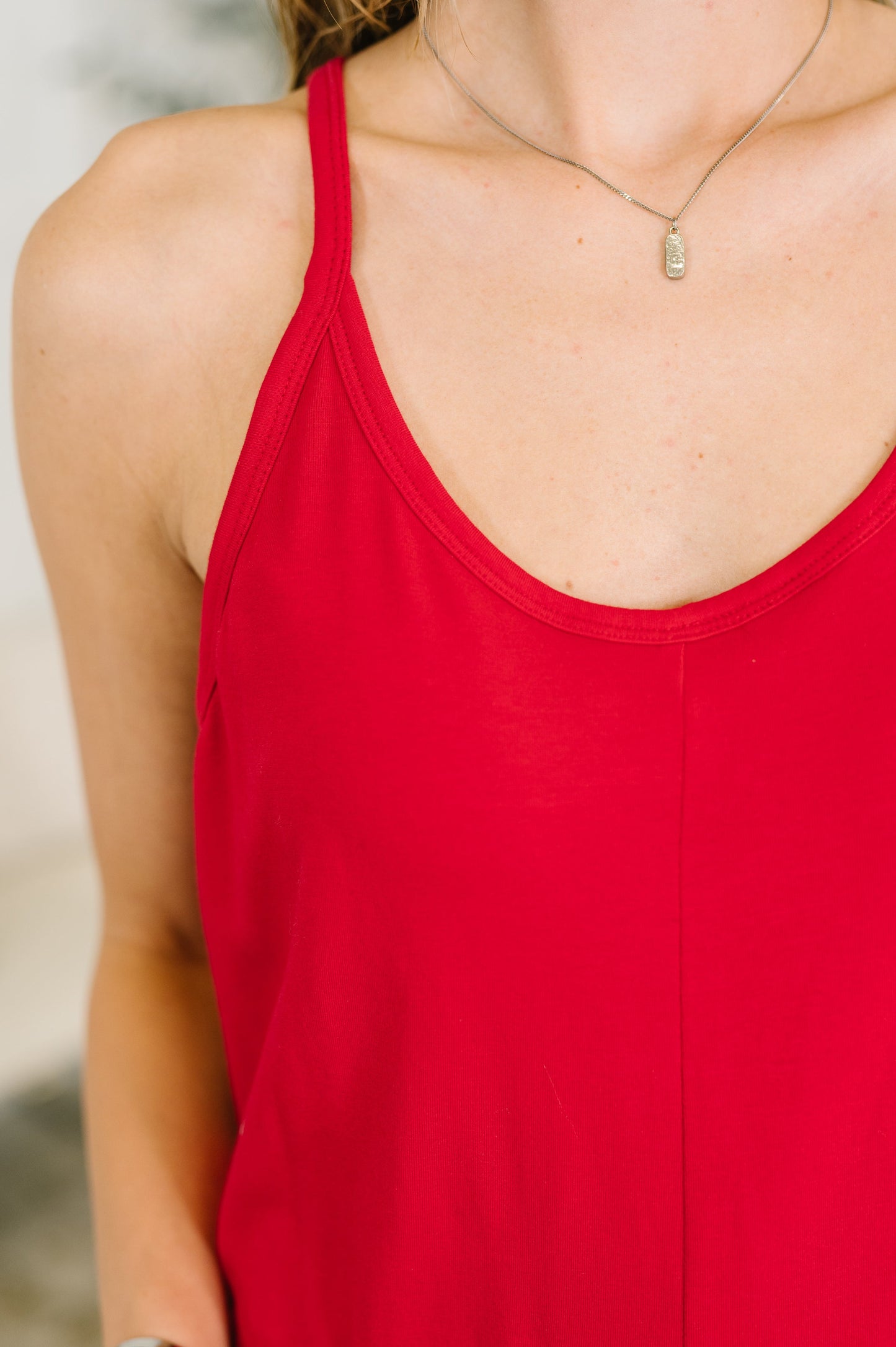 Totally Me Spaghetti Strap Jumpsuit Ruby – alternate view 2