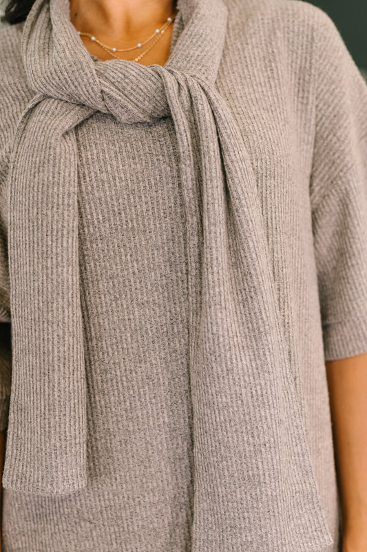 Travel Envy Ribbed Knit Dress in Light Coco – alternate view 2