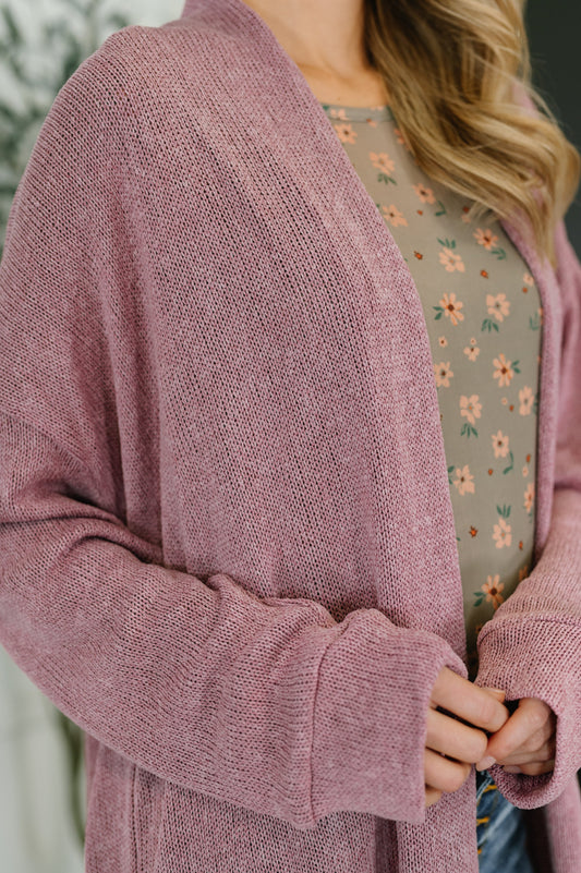 Travel Hideaway Open Front Cardigan in Cashmere Rose – alternate view 2
