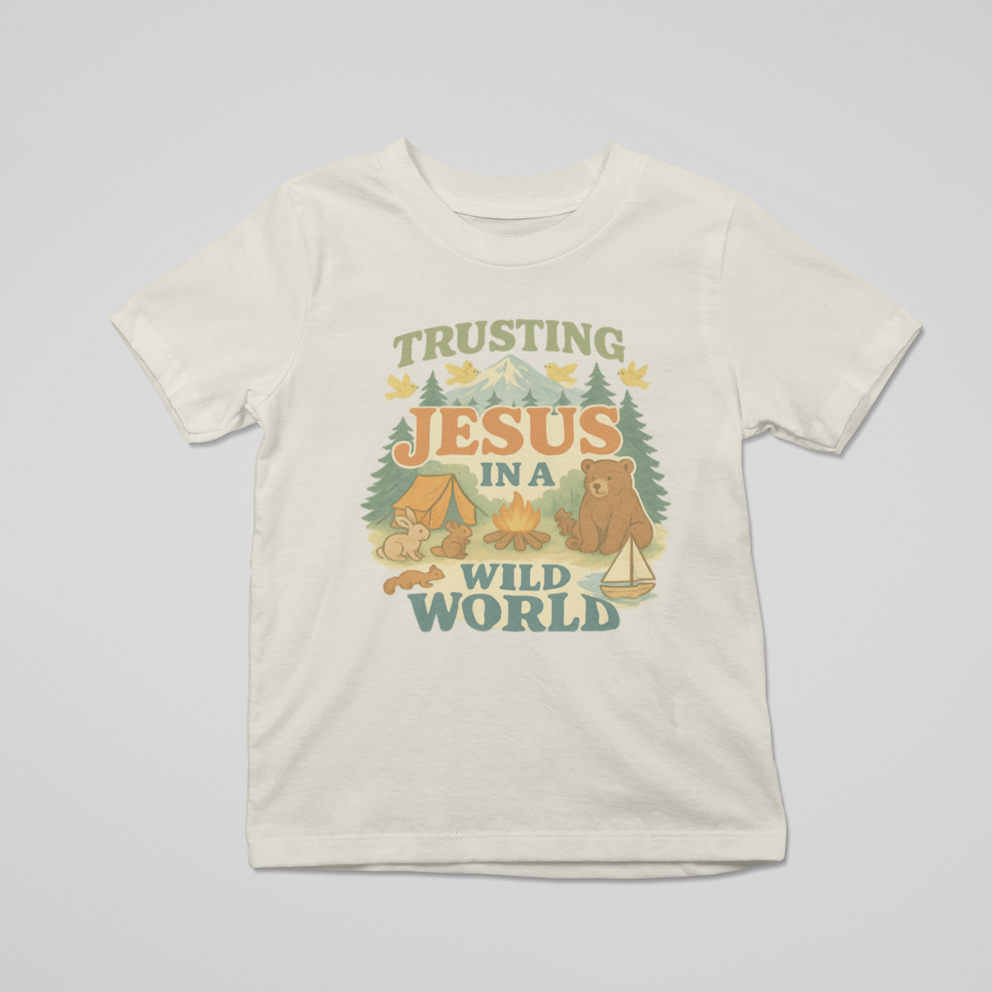 Trusting in the Wild Graphic Tee Youth Graphic Tee Tea Shirt Shoppe 2T Natural