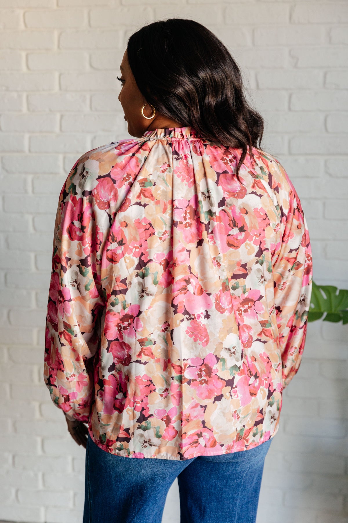 Understandably So Floral Blouse in satin – alternate view 9
