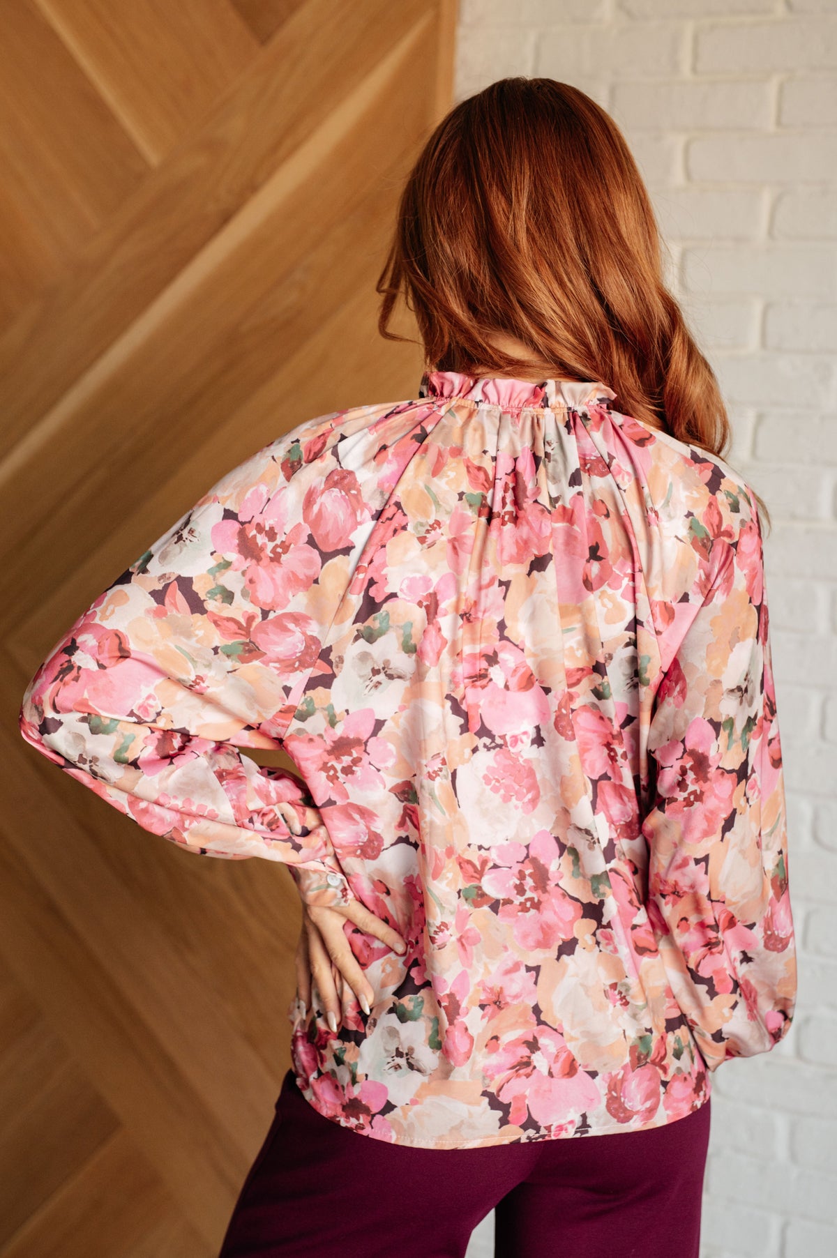 Understandably So Floral Blouse in satin – alternate view 8