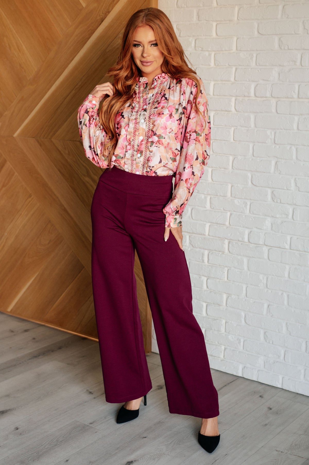 Understandably So Floral Blouse in satin – alternate view 3