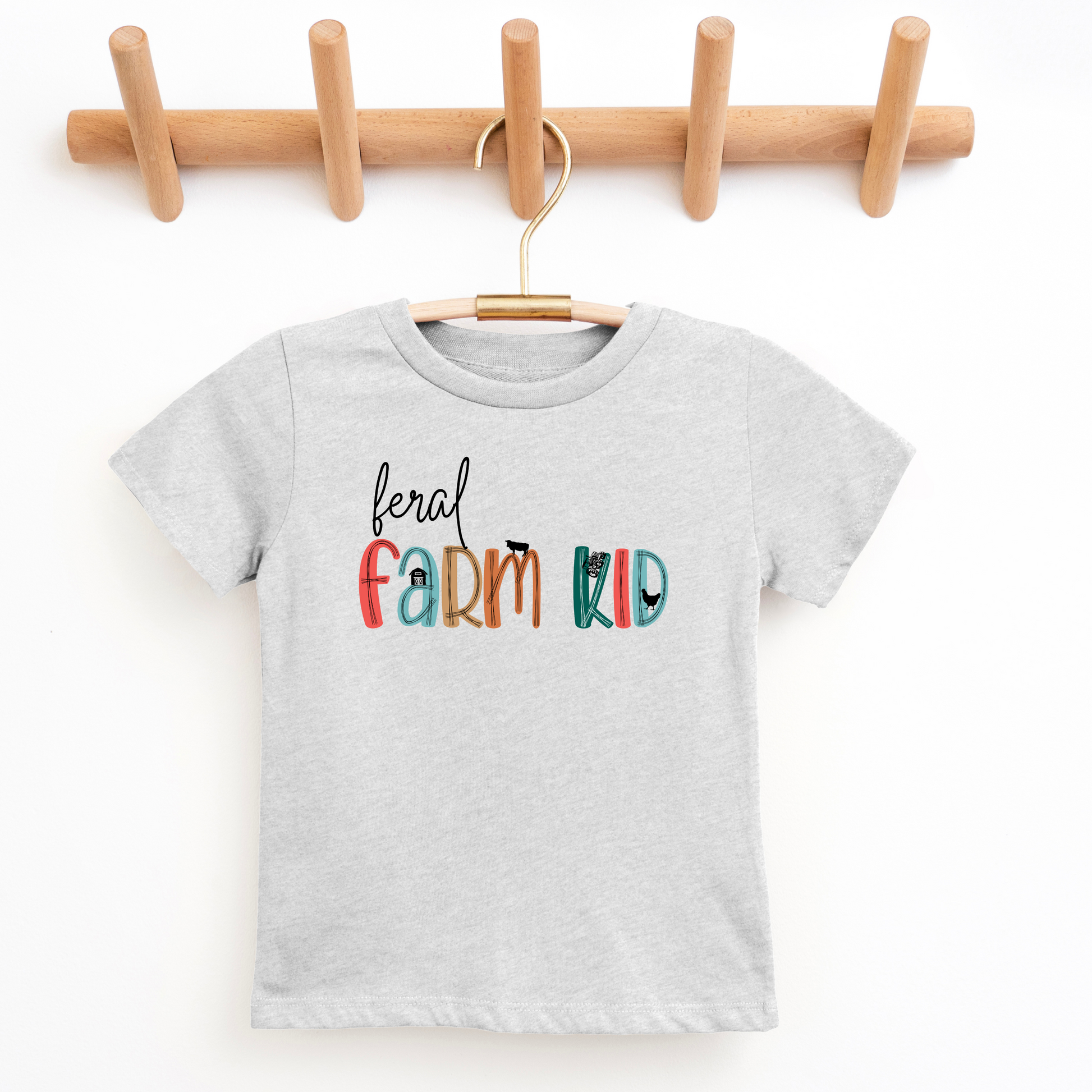 Feral Farm KId Toddler/Youth Graphic Tee Youth Graphic Tee Tea Shirt Shoppe 2T Heather Grey
