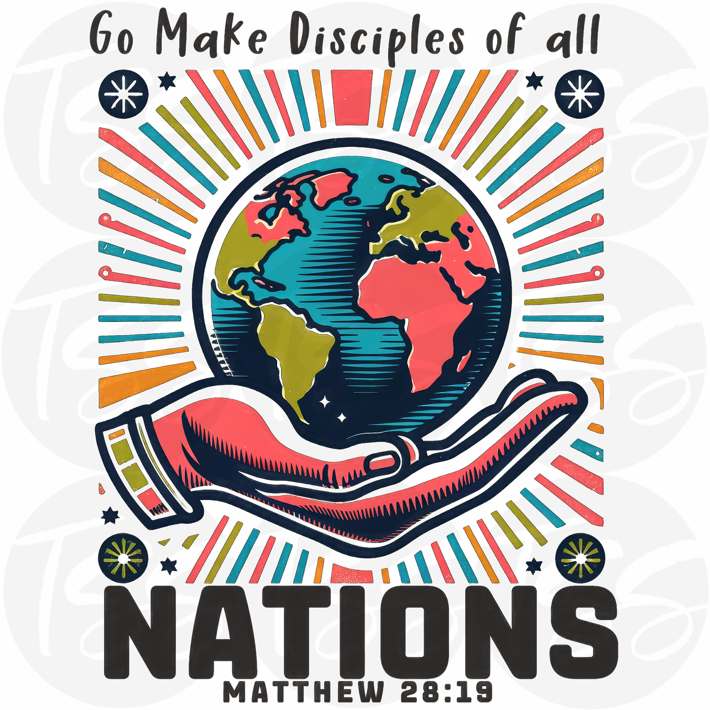 Go Make Disciples Hot Peel Custom Full Color Ready For Press DTF Print Transfer, Direct To Film