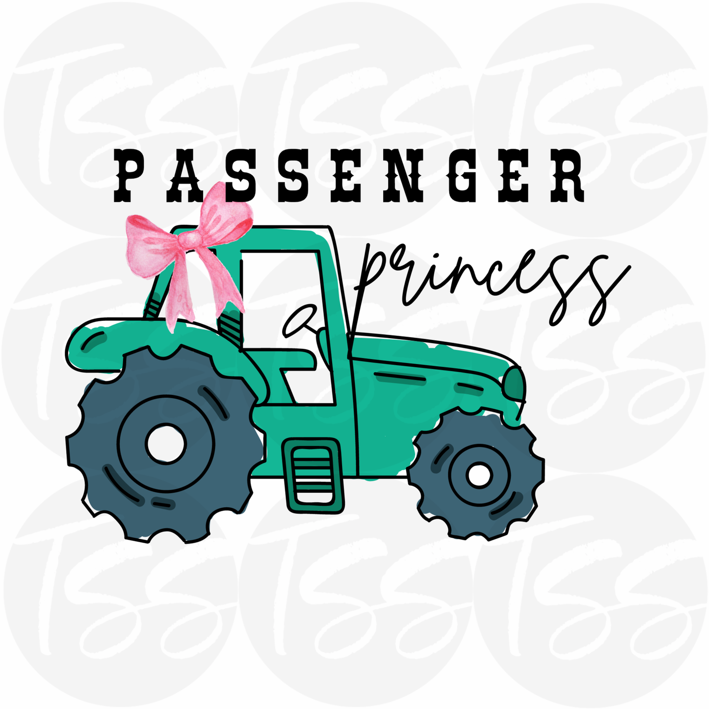 Passenger Princess Hot Peel Custom Full Color Ready For Press DTF Print Transfer, Direct To Film