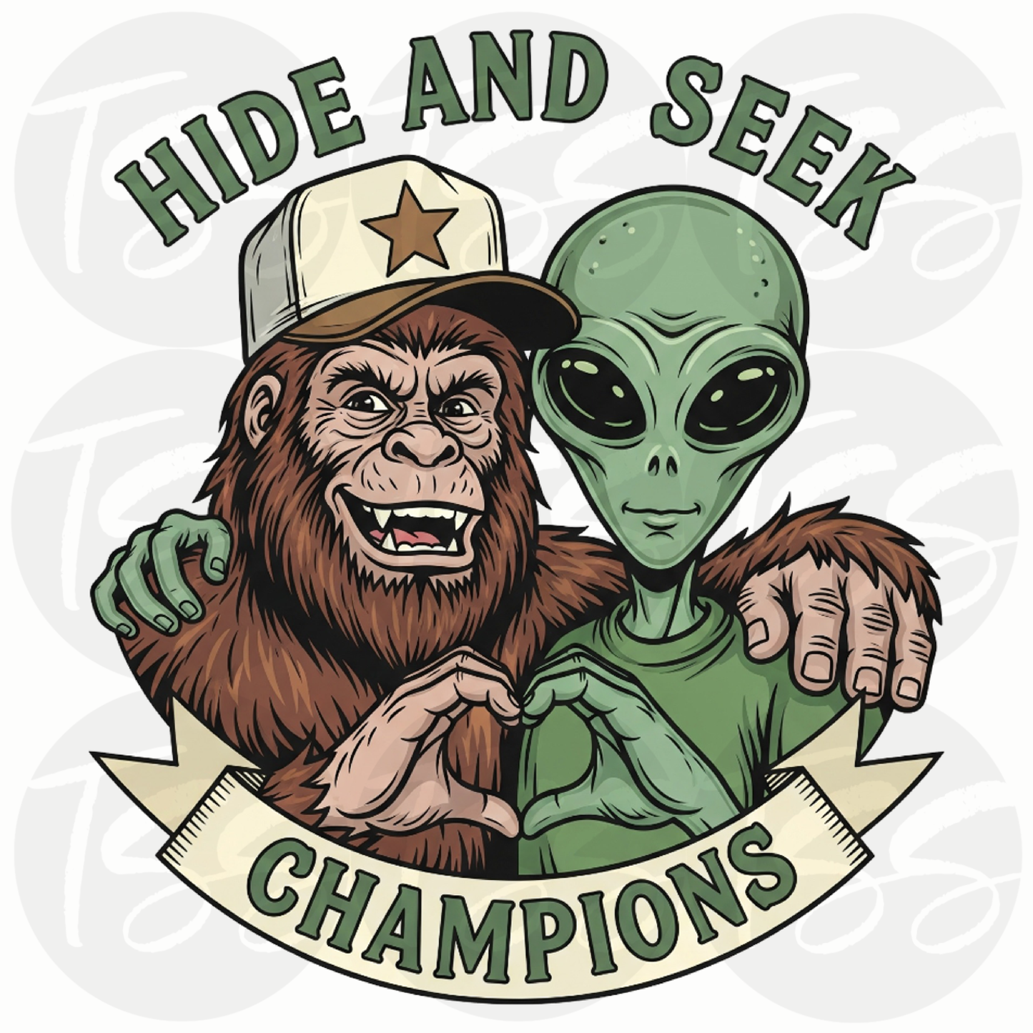 Hide & Seek Champions Full Color Ready For Press DTF Print Transfer, Direct To Film
