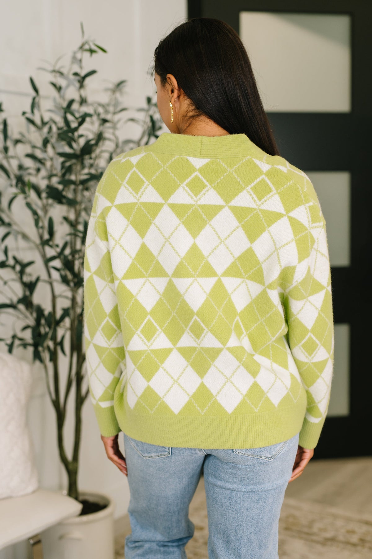 Up, Up and Away Argyle Cardigan in knit – alternate view 5