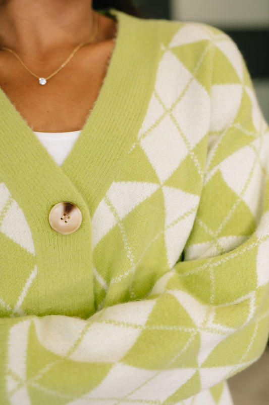 Up, Up and Away Argyle Cardigan in knit – alternate view 2