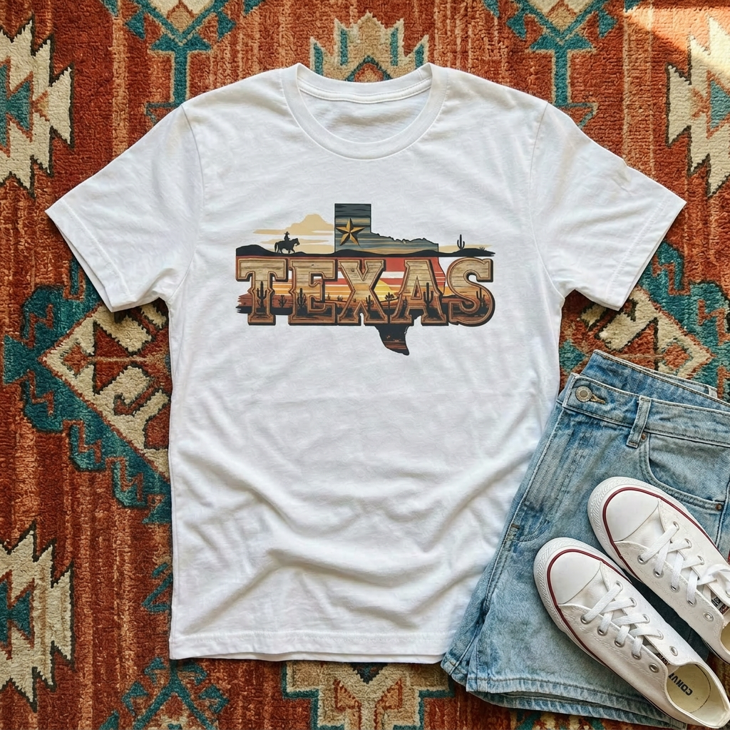 Vintage Texas Sunset Adult Graphic Tee