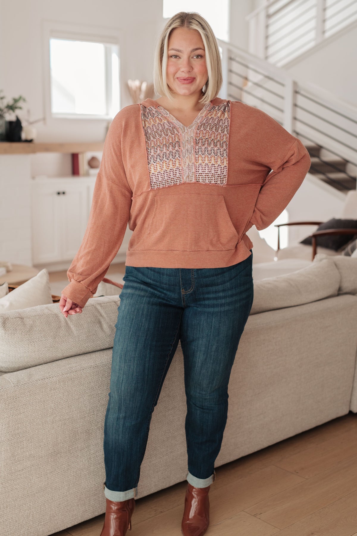 Wave Hello Mixed Print Hoodie in jersey – alternate view 4