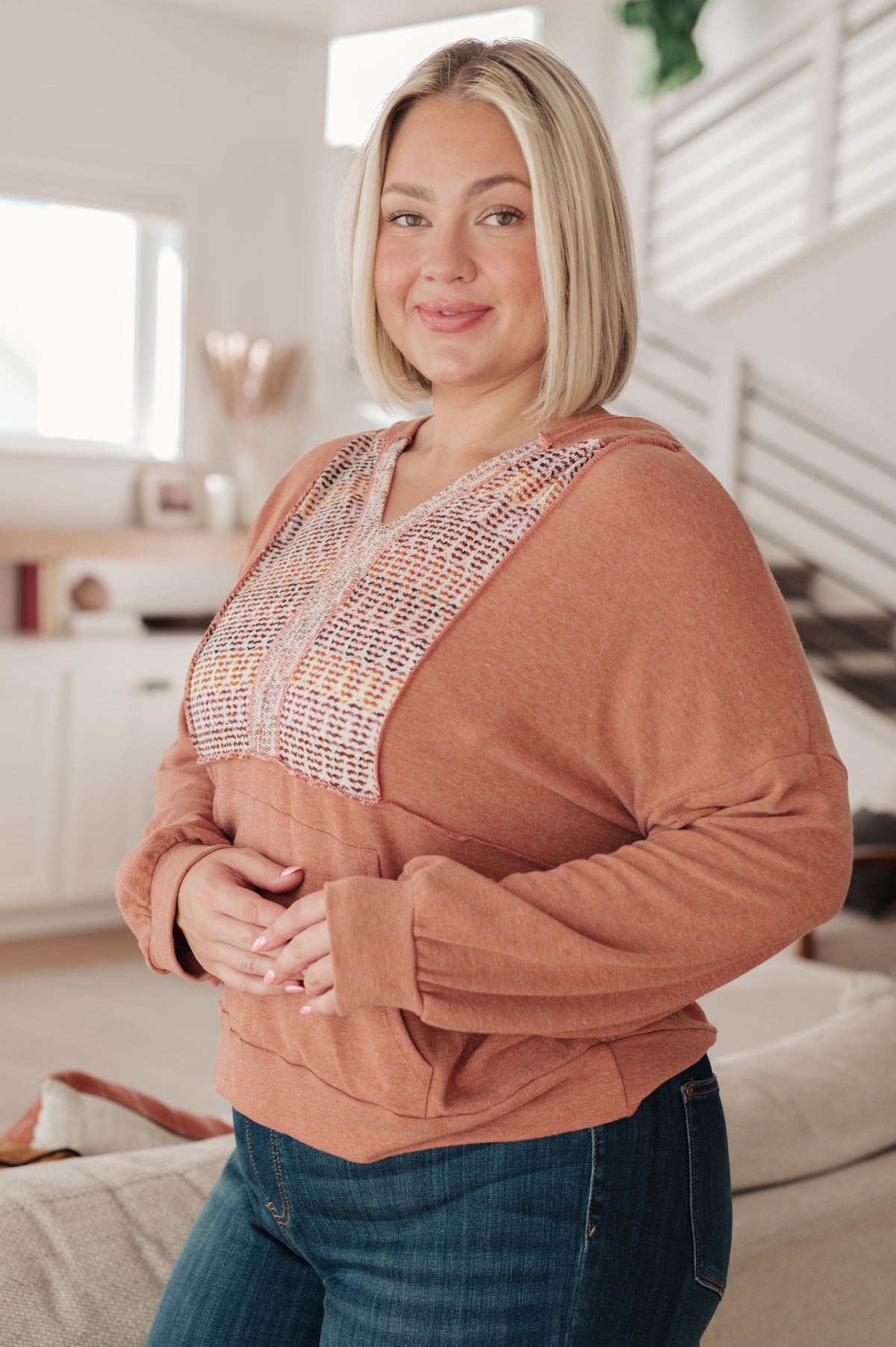 Wave Hello Mixed Print Hoodie in jersey – alternate view 3